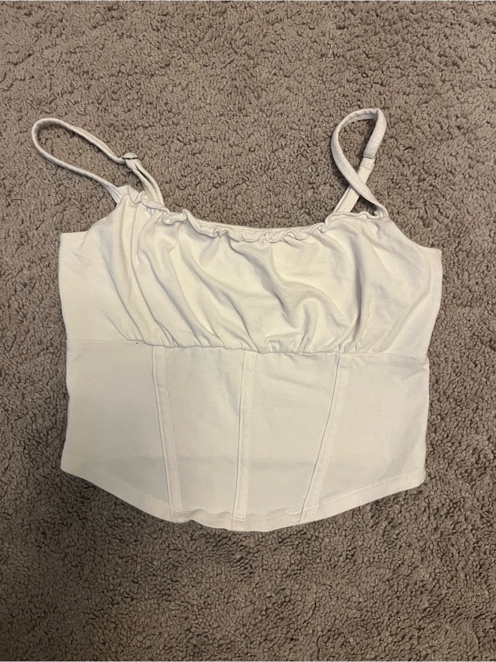 Hollister White Ruched Bust Corset Cami